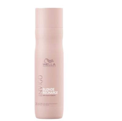 Wella Color Recharge Cool Blonde Champú 1 x 250 ml para Rubio fríos tonos Professionals Care Silver Rubio