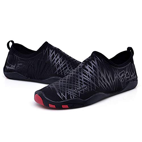 WHSS Zapatos de playa (Negro) niños y niñas zapatos de snorkel de tamaño universal zapatos aqua ropa a la deriva zapatos de buceo zapatos de deportes acuáticos zapatos de agua zapatos de buceo de gran