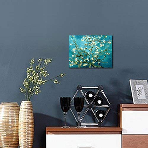 Wieco Art – Lienzo con diseño de Flores de Almendra y Flores de Van Gogh Famosas Pinturas al óleo, reproducciones de Flores en Lienzo, Listo para Colgar para Decorar el Dormitorio o el hogar