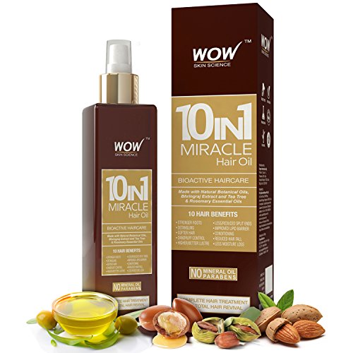 WOW Aceite para el cabello Active Miracle 10 en 1, sin parabenos ni aceites minerales, 200 ml