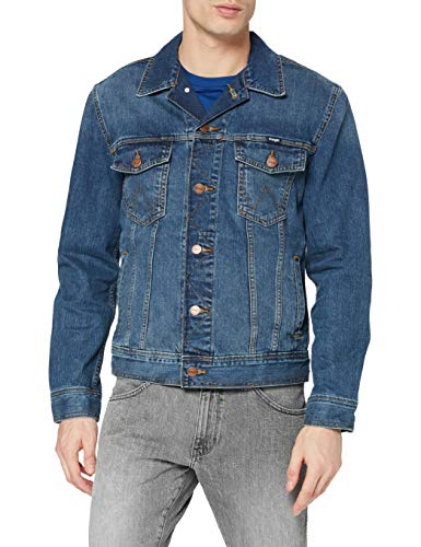 Wrangler Classic Denim Jacket Chaqueta de Mezclilla, Azul (Mid Stone 14v), Medium para Hombre