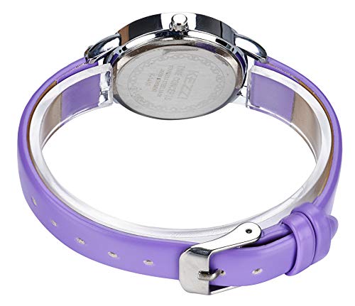 WUTAN Reloj de niña adorable correa de cuero correa de muñeca con esfera de flores con diamantes lindo reloj para niñas casual impermeable relojes de pulsera para niños reloj para niños Niñas