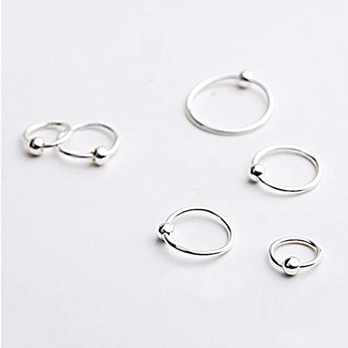 XdiseD9Xsmao Sliver Plated Round Ring Earrings Cartilage Hoop Jewelry Gift Valentine Day Gift Club Bar Dating Party Decor Xmas Gifts- 6mm