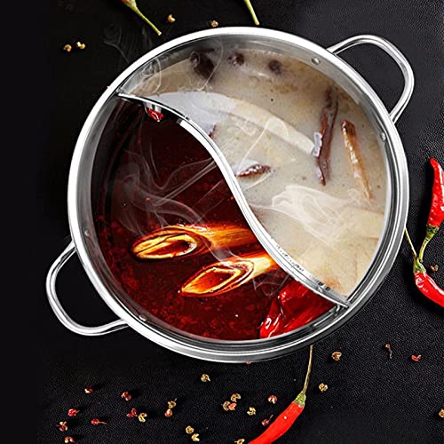 XKSO-QPTY Olla Caliente eléctrica Acero Inoxidable Espesado Mandarin Pottín Ducado Dos Sabor Diseño S Grid Mandarin Duck Pot Cocinar Cocina Hot Pot Cocina de Cocina