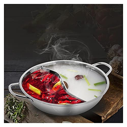 XKSO-QPTY Olla Caliente eléctrica Acero Inoxidable Espesado Mandarin Pottín Ducado Dos Sabor Diseño S Grid Mandarin Duck Pot Cocinar Cocina Hot Pot Cocina de Cocina