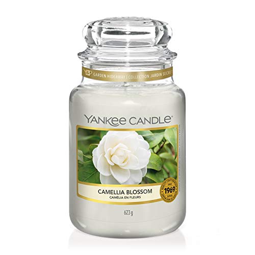 YANKEE CANDLE Tarro Grande | Camellia Blossom Vela aromática | hasta 150 Horas de combustión | Colección Garden Hideaway, Flor de Camelia, Large Jar Candle, 623