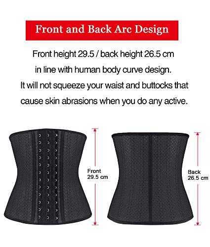 YIANNA Fajas Reductoras Mujer con 25 Huesos de Acero Waist Trainer Corset Faja Reductora Colombiana Cinturilla Cintura Latex Body Shaper Negro, 20173 Size M