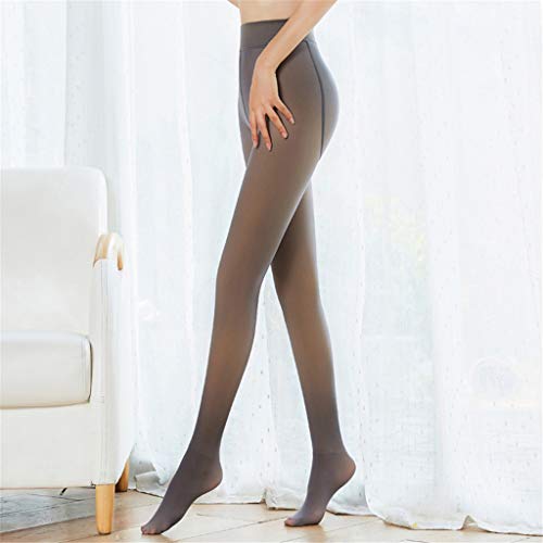 YIDYFA Medias de forro polar para mujer, perfectas para adelgazar las piernas, medias de felpa falsas, medias térmicas para mujer, leggings gruesos térmicos (negro/320 g)