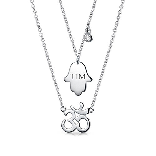 Yoga Símbolo Sánscrito Hamsa Mano De Dios Om Aum Ohm Collar Colgante Para La Mujer Adolescente 925 Plata De Ley 925