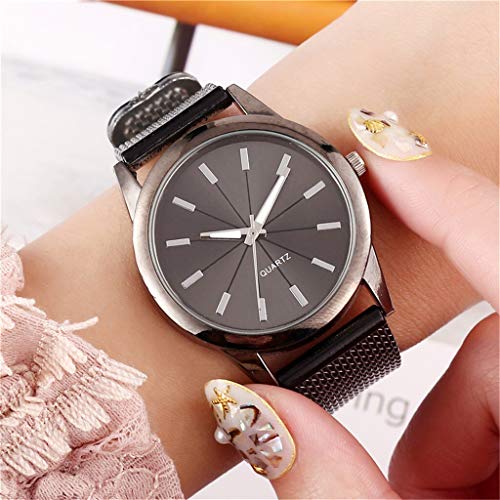 YSWG Relojes de Pulsera de Las señoras Mira Las Mujeres Marca Famosos Relojes de Cuarzo de Acero Inoxidable Esfera de Pulsera Casual para Mujeres Relojes Decorativos. (Color : G)