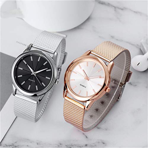 YSWG Relojes de Pulsera de Las señoras Mira Las Mujeres Marca Famosos Relojes de Cuarzo de Acero Inoxidable Esfera de Pulsera Casual para Mujeres Relojes Decorativos. (Color : G)