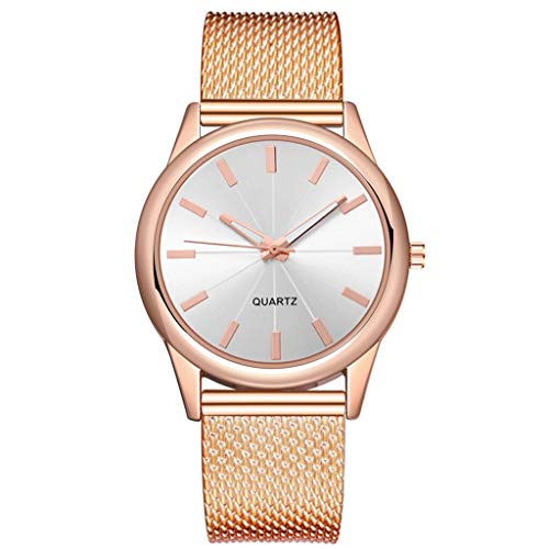 YSWG Relojes de Pulsera de Las señoras Mira Las Mujeres Marca Famosos Relojes de Cuarzo de Acero Inoxidable Esfera de Pulsera Casual para Mujeres Relojes Decorativos. (Color : G)