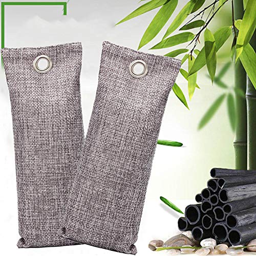 YUEMING 2 Bolsas de Bolsa de Ambientador, Ambientador de Bambú con Carbón Activo, Purificadora de Aire Natural Antihumedad para Coche, Baño, Clóset, Cocina, Zapatos, Refrigerador, Mascotas