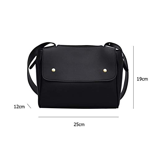 YUZZZKUNHCZ Bolsos para mujer, bolso de mensajero de piel sintética de color sólido, bolso de mensajero simple para mujer, cadena de viaje, pequeño (color: negro)