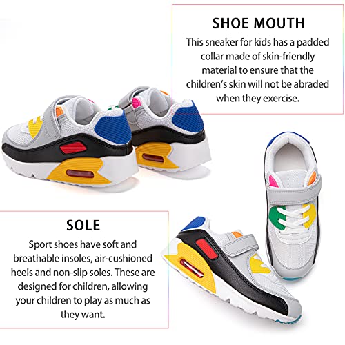 Zapatillas Niño Unisex Sneakers Niña Zapatos Deporte Running Calzado Niños Casual Transpirables Antideslizante Blanco Amarillo Talla 31 EU