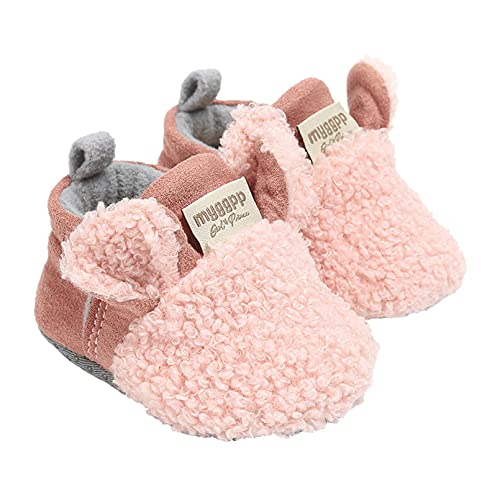 Zapatos Bebe Invierno, Botitas Bebé Recién Nacidos Niña Niño Botas Zapatos Calientes Botines Primeros Pasos Invierno 0-18 Mes (12-18 Meses, E_Rosa)