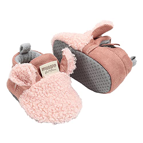 Zapatos Bebe Invierno, Botitas Bebé Recién Nacidos Niña Niño Botas Zapatos Calientes Botines Primeros Pasos Invierno 0-18 Mes (12-18 Meses, E_Rosa)