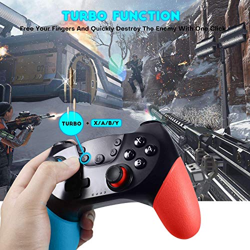 Zexrow Mando para N-Switch, Mando Pro Controller Mando pc Inalambrico con Función Gyro Axis/Dual Shock y Turbo Compatible con N-Switch