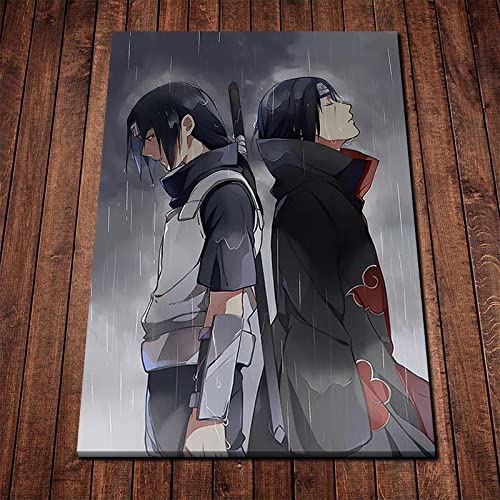 Zhangqicc Sasuke - Póster impreso sobre lienzo para decoración de sala de estar, 40 x 60 cm, enmarcado