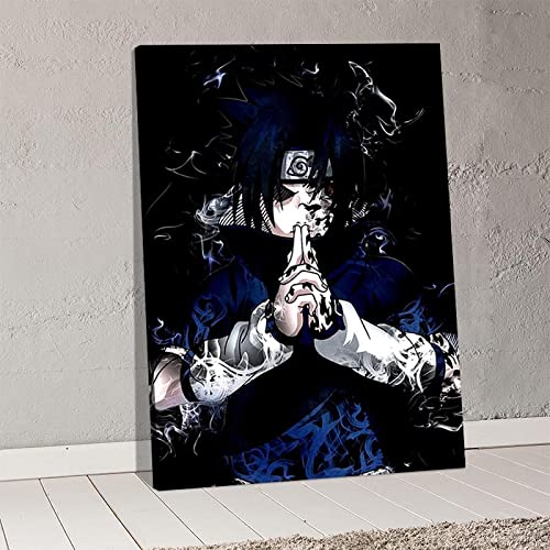 Zhangqicc Sasuke - Póster impreso sobre lienzo para decoración de sala de estar, 50 x 75 cm, sin marco
