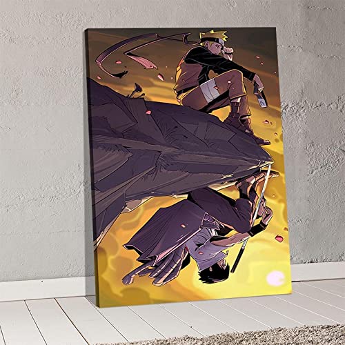 Zhangqicc Sasuke - Póster impreso sobre lienzo para decoración de sala de estar, 50 x 75 cm, sin marco