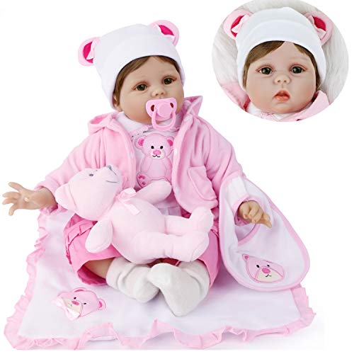 ZIYIUI 55 cm bebé Reborn Muñecas Suave Vinilo Silicona Niña Reborn Baby Dolls Juguetes Regalo