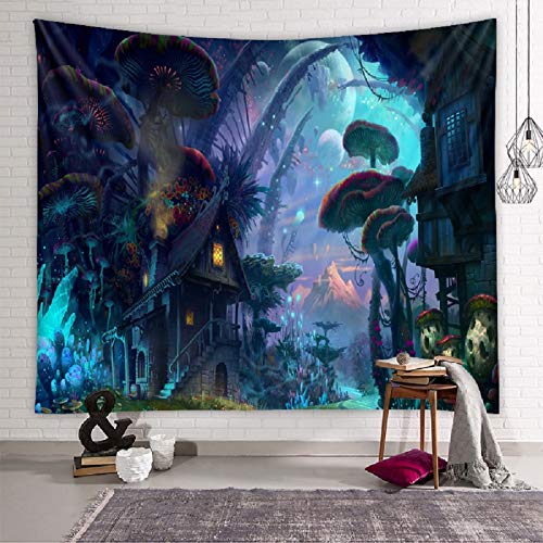 Zodight Tapiz de Pared Psicodélico, Tapices de la Casa de Setas Tapiz Abstracto Hippie Tapiz de Cuento de Hadas, Tapestry Decoración de Pared para Dormitorio Sala de Estar