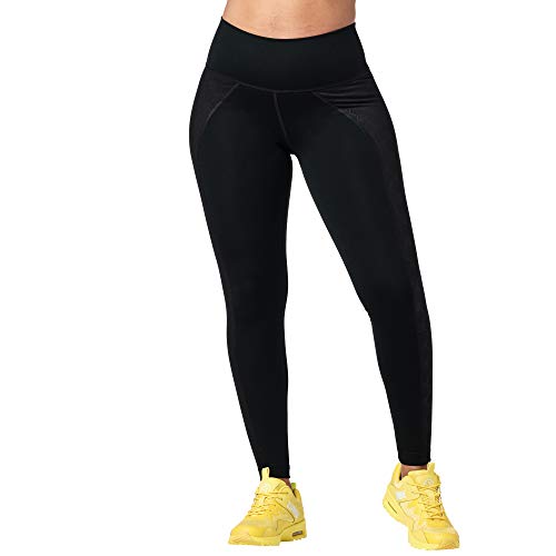 Zumba High Waisted for Women Dance Workout Butt Lifting Leggings, Bold Black 8, S Womens