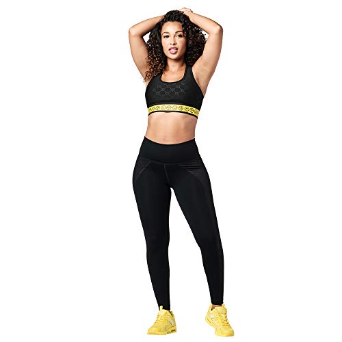 Zumba High Waisted for Women Dance Workout Butt Lifting Leggings, Bold Black 8, S Womens