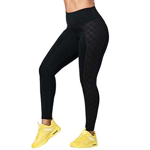 Zumba High Waisted for Women Dance Workout Butt Lifting Leggings, Bold Black 8, S Womens