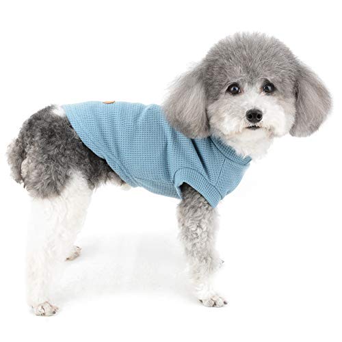 Zunea Camisas para perros pequeños Chaleco de verano Camisetas de algodón suave para cachorros ropa sin mangas ropa para mascotas perro gatos camiseta Chihuahua ropa azul M