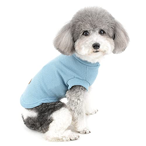 Zunea Camisas para perros pequeños Chaleco de verano Camisetas de algodón suave para cachorros ropa sin mangas ropa para mascotas perro gatos camiseta Chihuahua ropa azul M