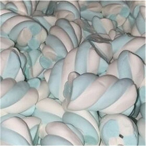 - Bulgari - Nubes trenzadas (malvavisco) de color blanco y azul. Cantidad: 1 kg