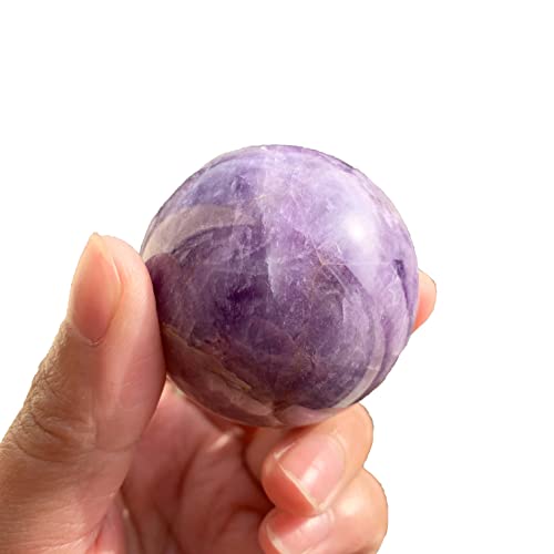 1 PCS Cuarzo Natural Dream Amathyst Esfera curativa Violeta Crystal Ball for el Regalo de la decoración del hogar Cristal de curación Natural (Size : 56-61mm)