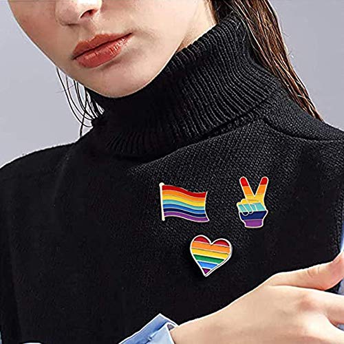 10 Broches Arcoíris, Solapa Regalo Broche de Metal, Broches Arcoíris del Orgullo LGBT, Pines Arcoíris para Lesbianas Gays LGBT, para Suéteres, Pañuelos en la Cabeza, Vestidos, Trajes, Bolsos, Mochilas