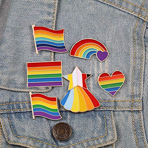 10 Broches Arcoíris, Solapa Regalo Broche de Metal, Broches Arcoíris del Orgullo LGBT, Pines Arcoíris para Lesbianas Gays LGBT, para Suéteres, Pañuelos en la Cabeza, Vestidos, Trajes, Bolsos, Mochilas