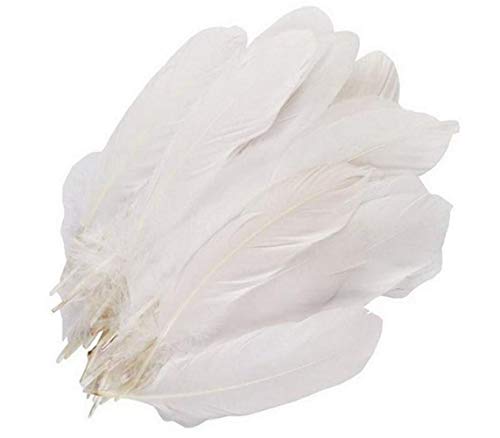 100 plumas de ganso blanco puro de 15 a 9 pulgadas de color blanco puro, accesorios de manualidades para manualidades de jardín de infancia grandes plumas para el hogar, bodas