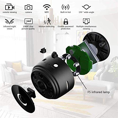 1080P HD Hot Link Remote Surveillance Camera Recorder, 150 ° Wide Angle Mini Spy Hidden Camera with Night Vision and Motion Detection For Home/Office/Garage