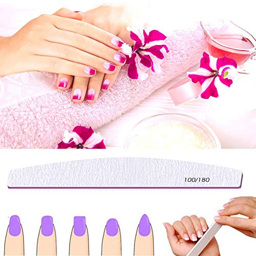 10pcs Limas de Uñas Profesionales, Lavable limas para uñas de doble cara 100/180 en 5 Formas diferentes, herramientas de cuidado de mascotas para uso doméstico y salón