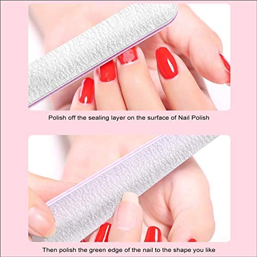 10pcs Limas de Uñas Profesionales, Lavable limas para uñas de doble cara 100/180 en 5 Formas diferentes, herramientas de cuidado de mascotas para uso doméstico y salón