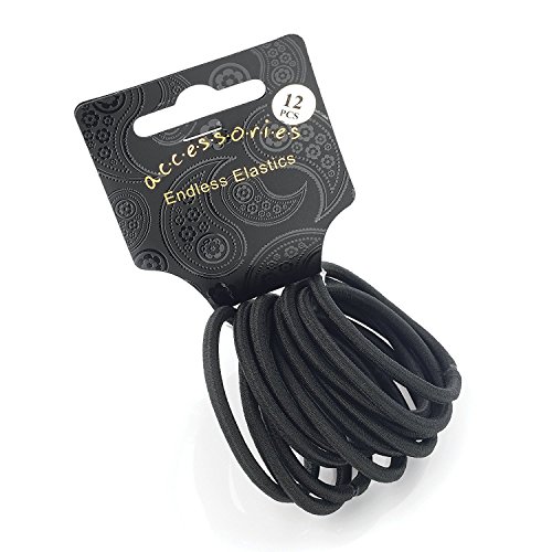 12 piece BLACK thick endless hair elastic set.