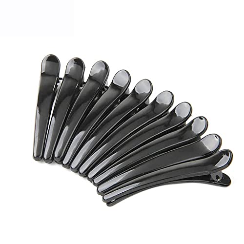 12 Piezas Pinzas Pelo Peluqueria,Plastico Clip para Cabello Pinzas de Peluqueria Profesional para Decorar y Cabello Estilismo de Salón Accesorios,Negro.