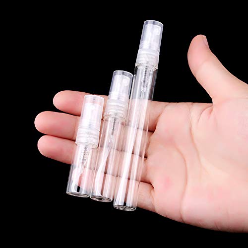 12 unids 3 ml claro mini botella de vidrio vacío recargable perfume atomizador pulverizador portátil viaje cosmético muestra envase, Transparent (Transparente) - QUK23886TRANSPARENT