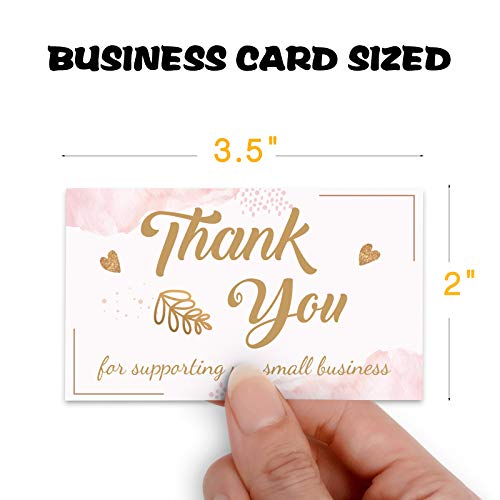 120 Thank You for Supporting My Small Business Cards (3.5 x 2 pulgadas), Blush Pink Gold Theme Nota de apreciación del cliente para online, productos hechos a mano, insertos del paquete