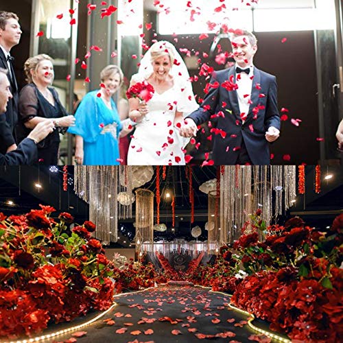 1200 piezas de pétalos de rosa pétalos de flores de seda artificial para mesa de confeti decoración de pétalos de boda para el día de san valentín (1200 piezas de pétalos de rosa (rojo))