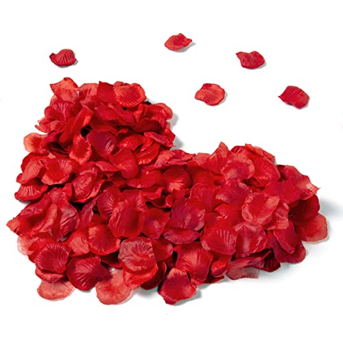 1200 piezas de pétalos de rosa pétalos de flores de seda artificial para mesa de confeti decoración de pétalos de boda para el día de san valentín (1200 piezas de pétalos de rosa (rojo))