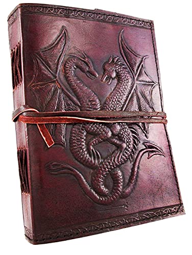 18 Cm Libreta Notas Cuaderno Hojas Diario Album Hecho a Mano Con Cubierta De Cuero Libro en Blanco Grimoire Dibujo Regalo Para Artistas Dragón leather journal notebook diary grimoire Dragon relieve