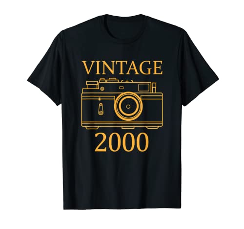 20 cumpleaños regalo vintage 2000 años de edad cámara girando 20 Camiseta
