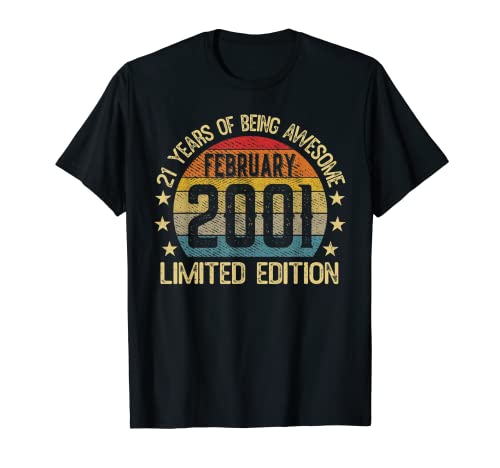 21 Year Old February 2001 Limited Edition 21st Birthday Camiseta