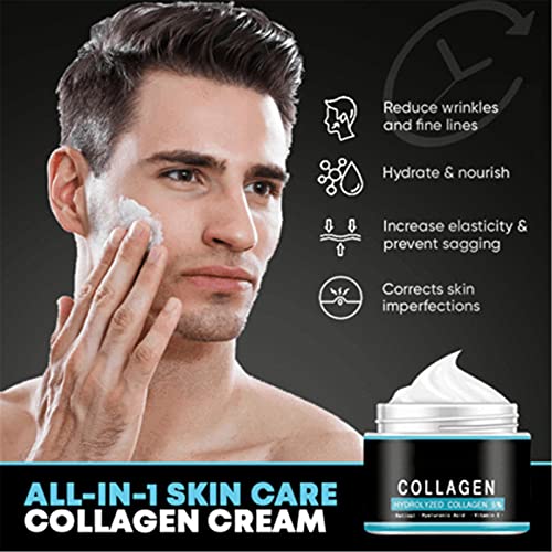 2pcs Men’s Wrinkle Face Cream, Crema Antienvejecimiento Revitalizante Para Hombres, Crema Facial Antiarrugas De Noche Natural Y Orgánica Para Reducir Las Líneas Finas Y Arrugas (30g)